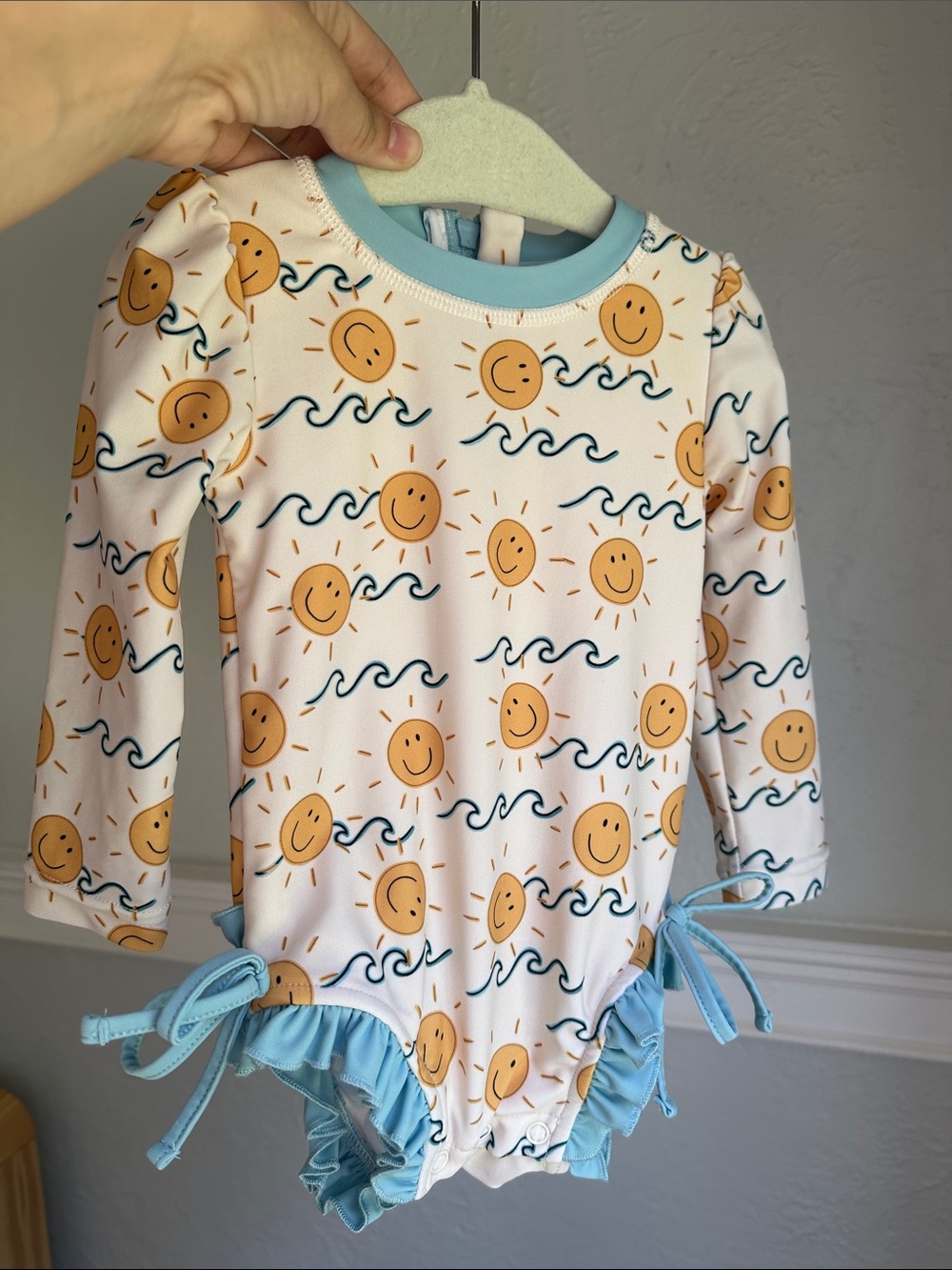 Caden Lane Suns Out Rash Guard with Ruffle Bottom
